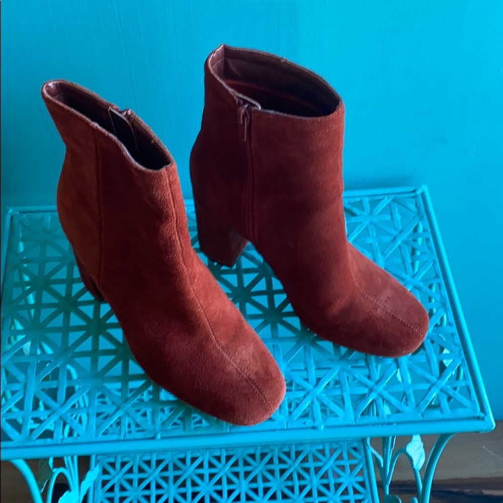 Rust colored suede boots